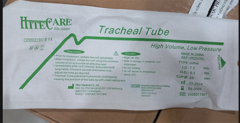 Ống đặt nội khí quản các số có bóng - Hitec/TQ