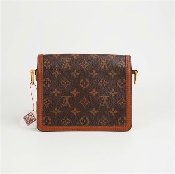 Túi LV dauphine hoa nâu viền cong 20cm +