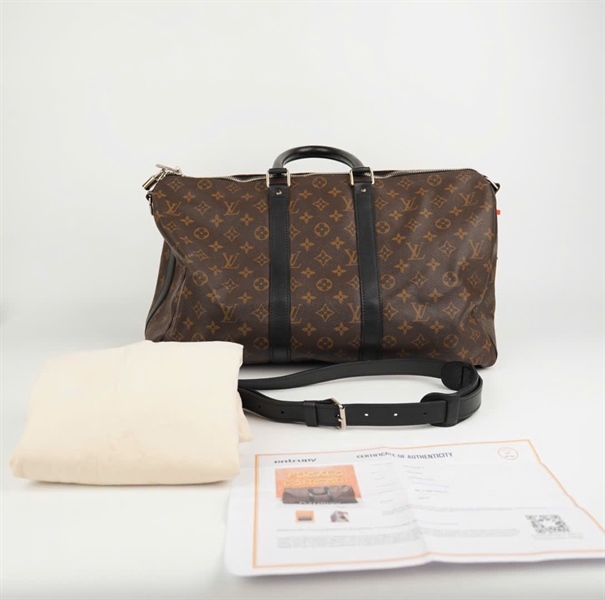 Túi LV du lịch hoa nâu quai xanh size 44 +