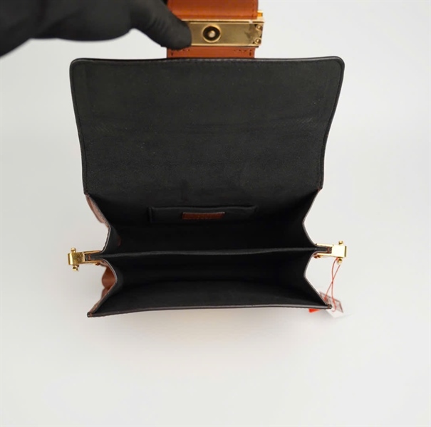 Túi LV dauphine hoa nâu viền cong 20cm +