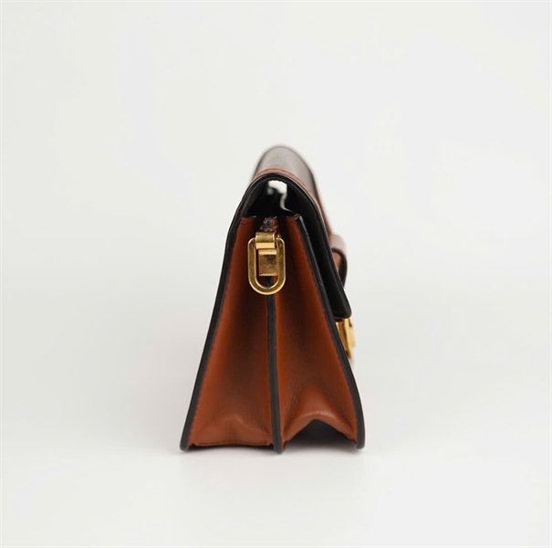 Túi LV dauphine hoa nâu viền cong 20cm +