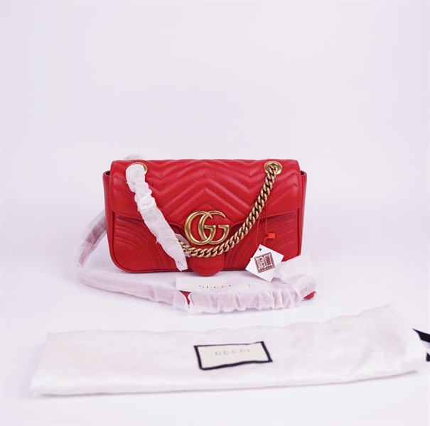 Túi GG marmont đỏ size 26 (BMC) +
