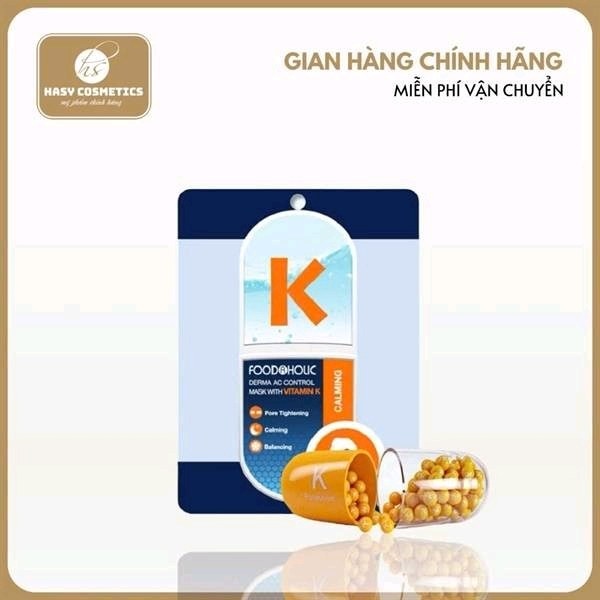 Mask FOODAHOLIC Vitamin - Vitamin K (phục hồi da mụn )