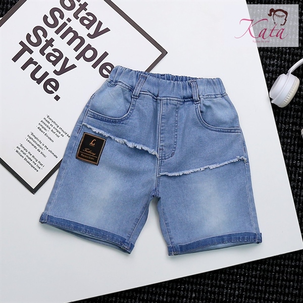QT JEAN LỬNG ĐẮP VIỀN TUA THÂN TRƯỚC TRƯỚC GẮN LOGO "L"