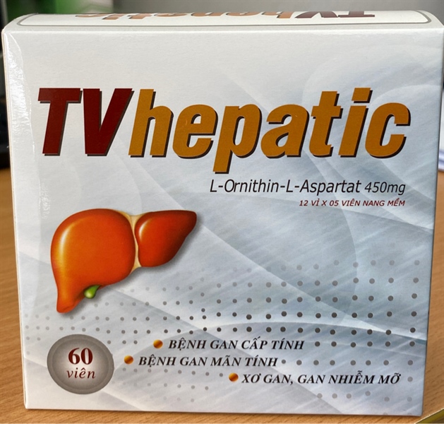 TVHepatic (L-ornithine L-aspartat 450mg) (Hộp 12 vỉ x 5 viên) - Hà Tây