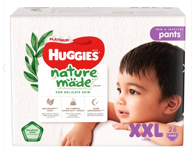 Tã quần Huggies Platinum Nature XXL26 (>15kg)