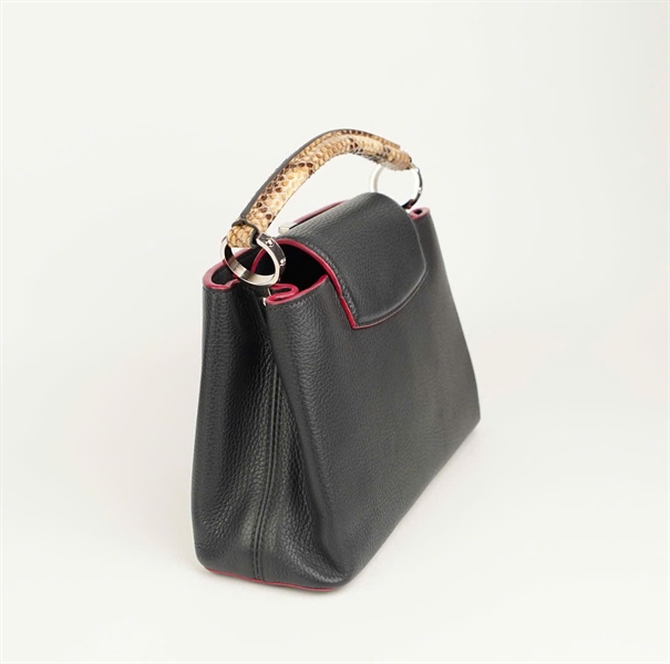 Túi LV Capu đen viền hồng quai trăn (AR0165) (HC) +