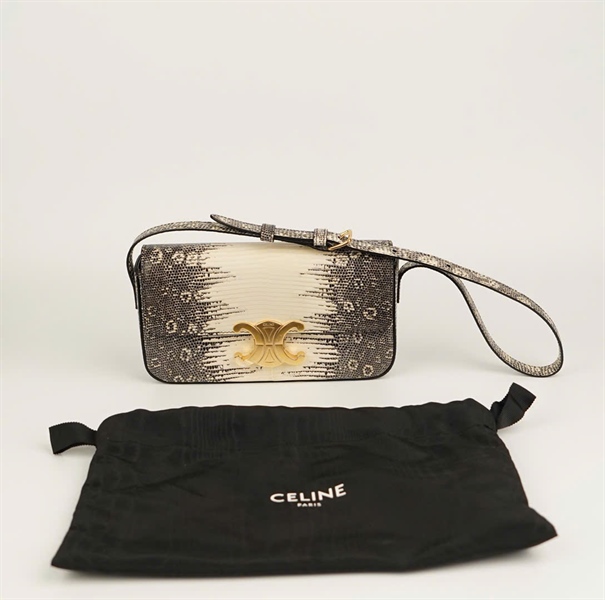 Túi Celine Trompie da trăn khóa vàng (W-CU-2282) (HC) +