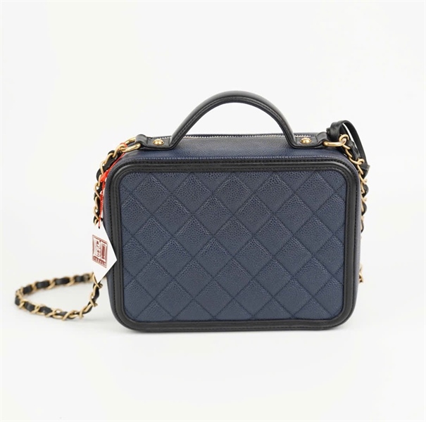 Túi Chanel Vanity xanh (23804369) size 20 +