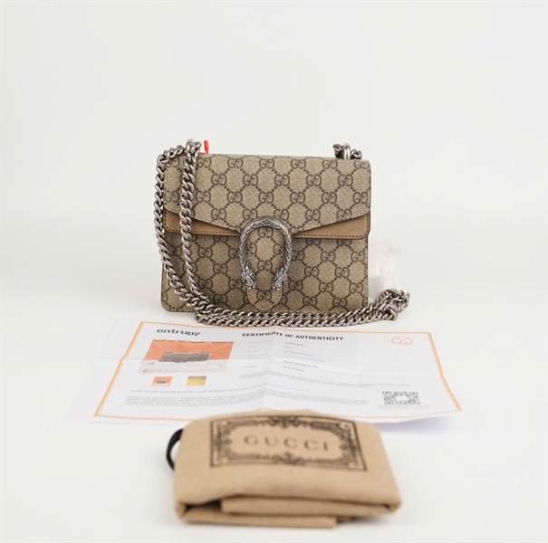 Túi GG Dionysus đầu rồng màu nâu size 20 +