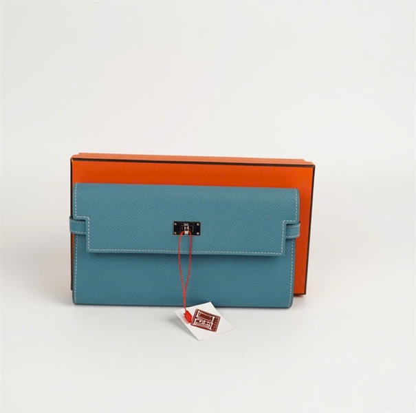Ví Hermes kelly màu xanh +