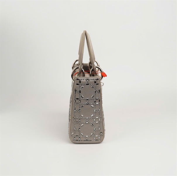 Túi Dior lady màu xám đính cườm size mini +