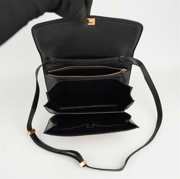 Túi Celine Classic Box Lizard da trăn màu đen size 23 KG+