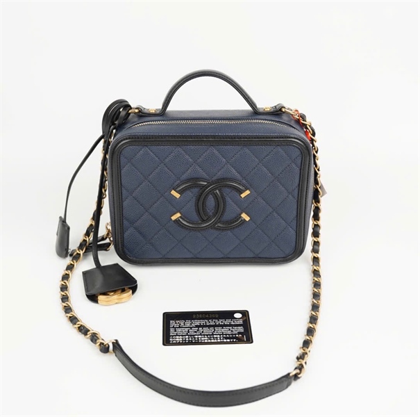 Túi Chanel Vanity xanh (23804369) size 20 +