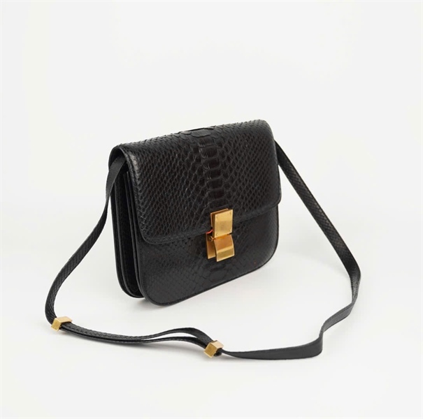 Túi Celine Classic Box Lizard da trăn màu đen size 23 KG+