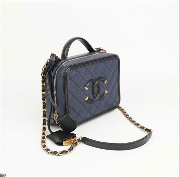 Túi Chanel Vanity xanh (23804369) size 20 +