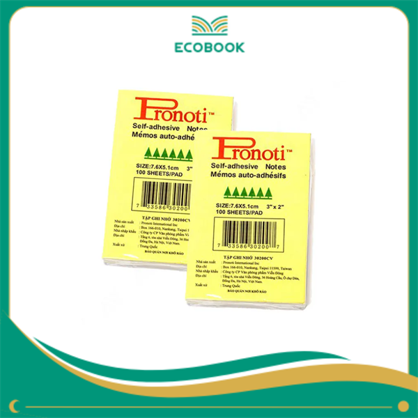 Giấy note Pronoti 3 x 2 màu vàng