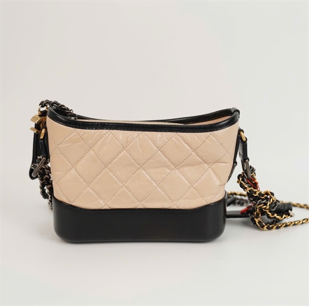 Túi Chanel Gab màu nude phối viền đen (25455169) Size 20 KG+