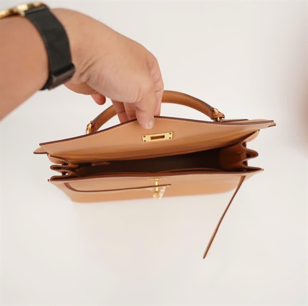 Túi Hermes nâu nhạt size 33 (BQ) KG+