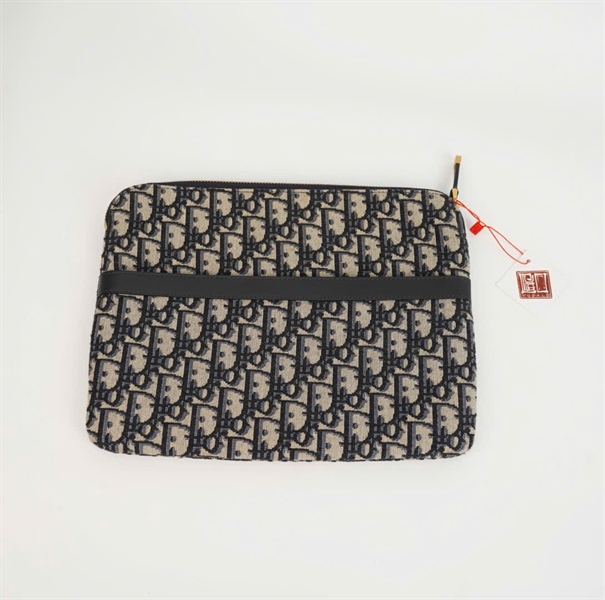 Túi Dior Clutch xám viền đen size 27 (BQ) KG+