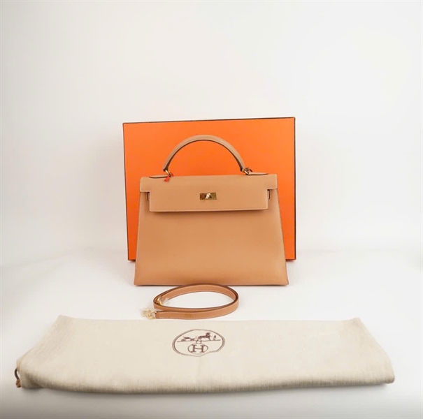 Túi Hermes nâu nhạt size 33 (BQ) KG+