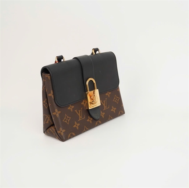 Túi LV locky nắp đen phối hoa nâu size 20 (BQ) KG+