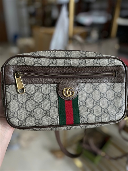 Túi GG Ophidia belt xám size 24