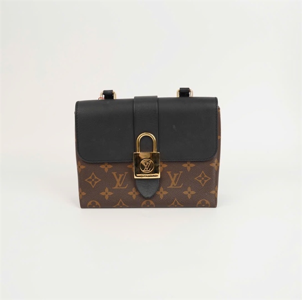 Túi LV locky nắp đen phối hoa nâu size 20 (BQ) KG+