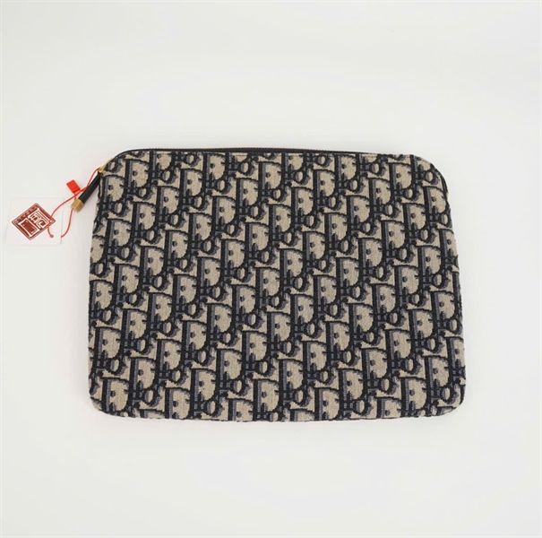 Túi Dior Clutch xám viền đen size 27 (BQ) KG+