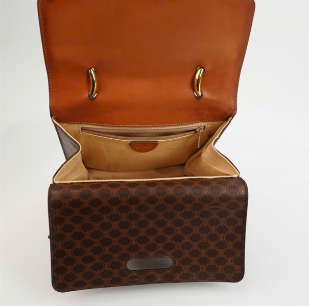 Túi Celine màu nâu 2 nắp sz21 KG +