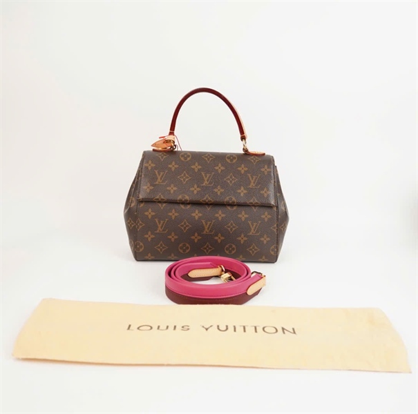 Túi LV Cluny hoa nâu lòng hồng sz 25 +