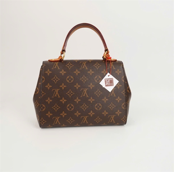 Túi LV cluny hoa nâu lòng xanh dương có lót form (SA0189) sz 25 +