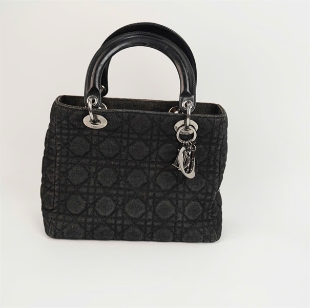 Túi Dior Lady jean đen size 24 (BQ) KG+