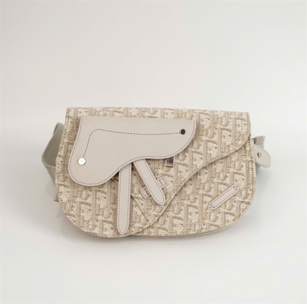 Túi Dior Saddle màu trắng (16-BO-0242) sz23 (BQ) KG+