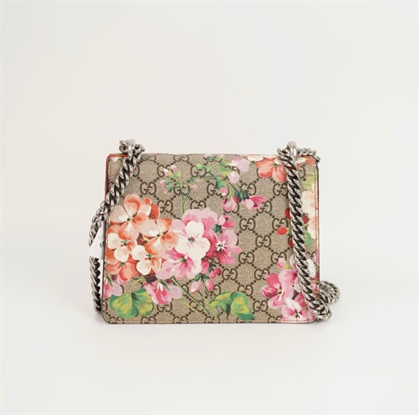 Túi GG đầu rồng xám hoa size 20 (TB) +