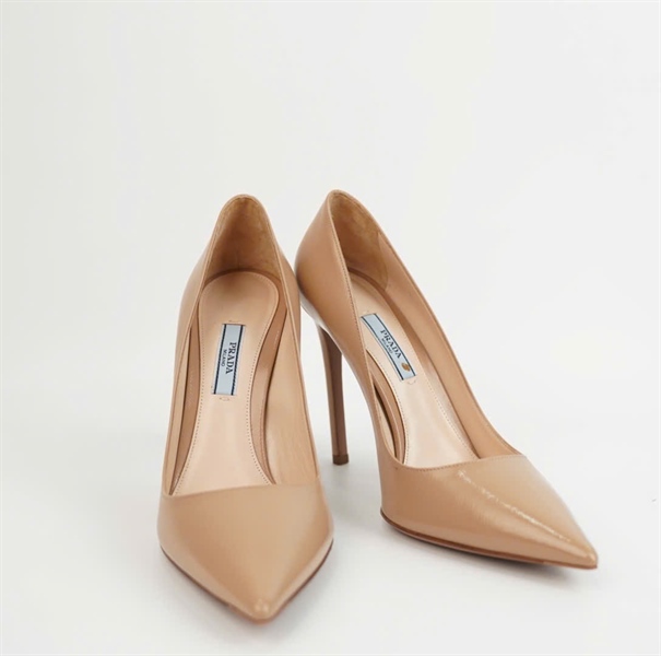 Giày Prada màu nude cao 12p sz39.5 +
