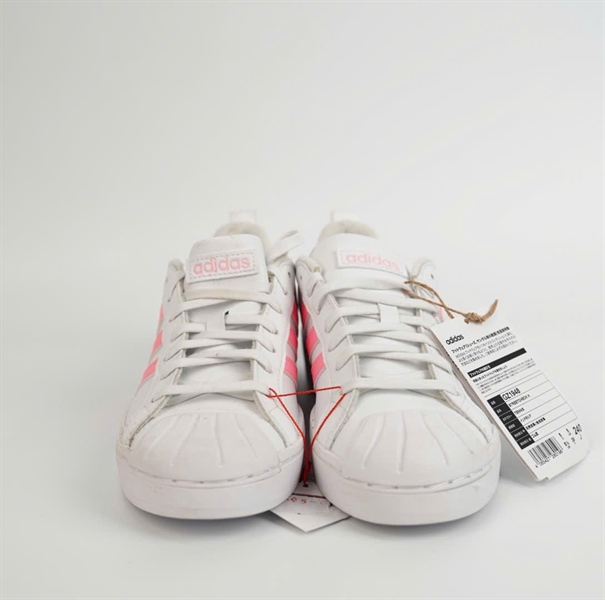 Giày Adidas màu trắng viền hồng sz38 +