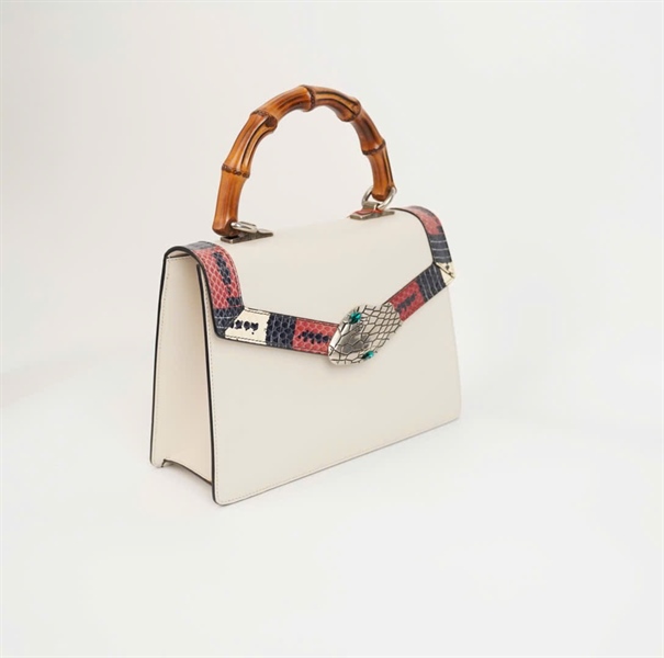 Túi GG Snake trắng quai trúc size 26 KG+