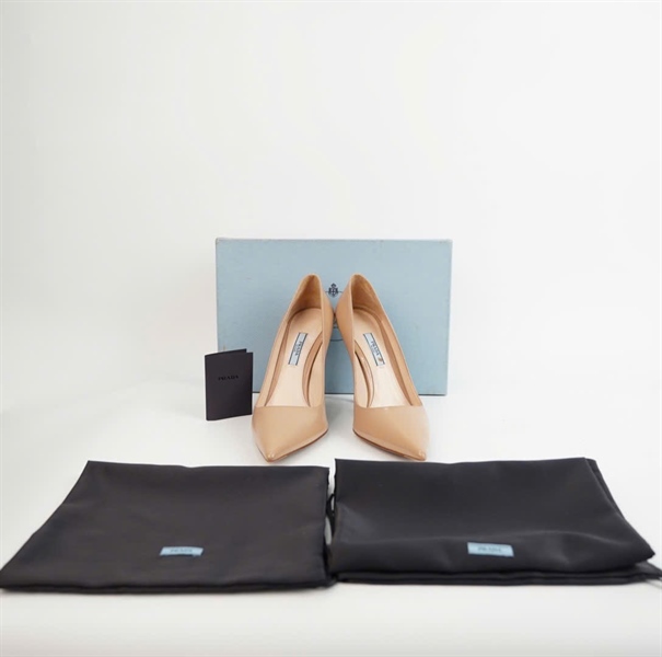 Giày Prada màu nude cao 12p sz39.5 +