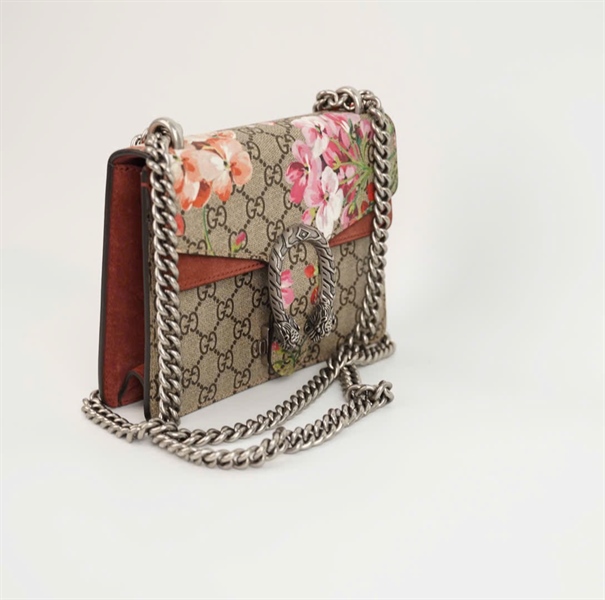 Túi GG đầu rồng xám hoa size 20 (TB) +