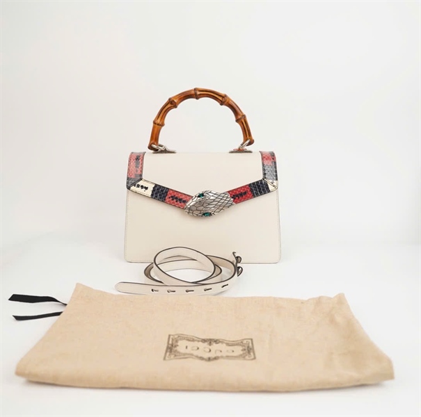 Túi GG Snake trắng quai trúc size 26 KG+