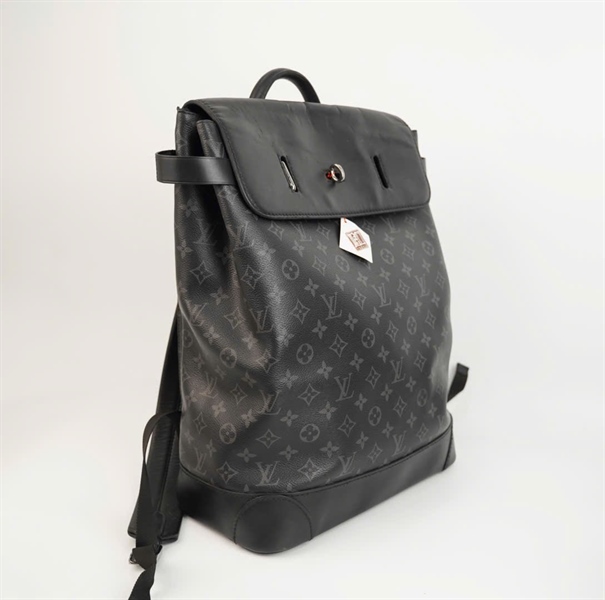 Balo LV hoa đen nắp trơn (BQ) KG+