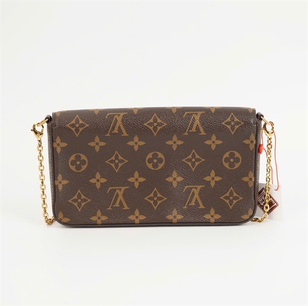 Túi LV Pochette hoa nâu in hình size 20 (BQ) KG+