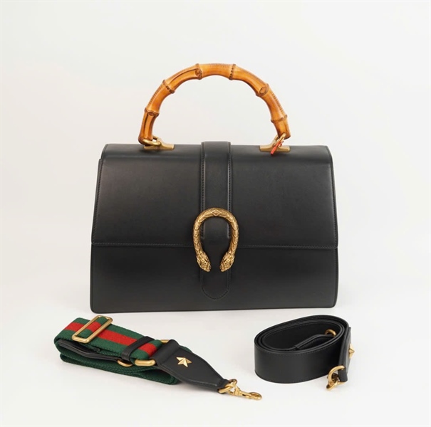 Túi GG Dionysus đen quai trúc 2 strap size 33 (BQ) KG+