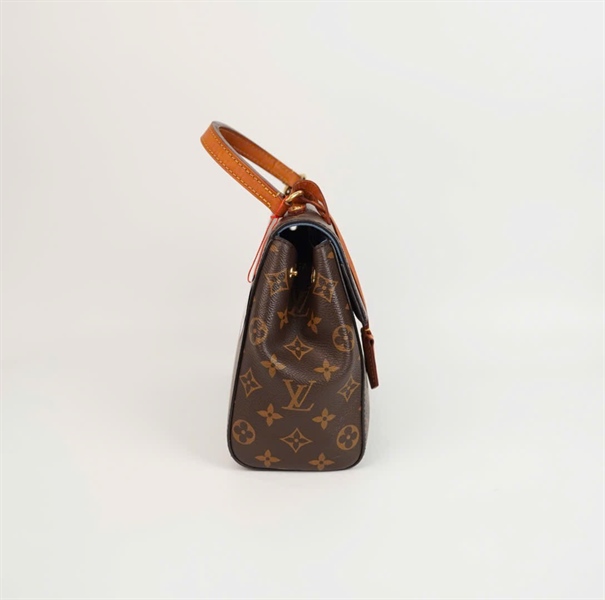 Túi LV cluny hoa nâu lòng xanh dương có lót form (SA0189) sz 25 +