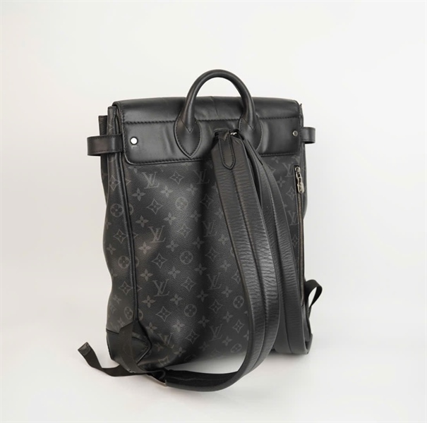 Balo LV hoa đen nắp trơn (BQ) KG+