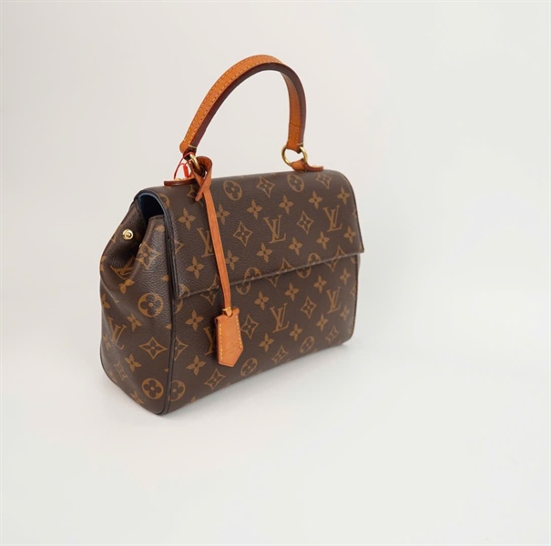 Túi LV cluny hoa nâu lòng xanh dương có lót form (SA0189) sz 25 +