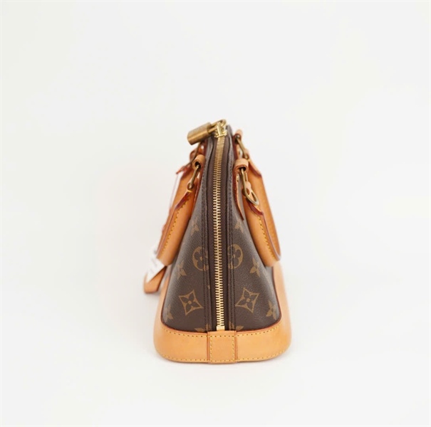 Túi LV Alma hoa nâu viền vàng có ổ + chìa (AA3196) sz 22 +