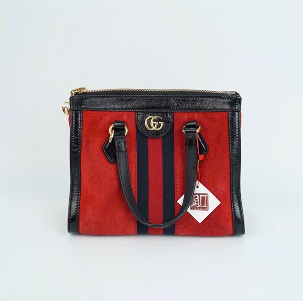 Túi GG Ophidia red màu đỏ viền đen size 24 (BQ) KG+
