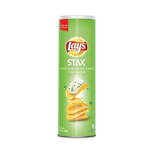 Snack khoai tây ống Lay's stax vị kem chua hành tây 70G